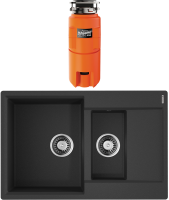 Комплект Мойка Omoikiri Daisen 78-2T-BL черная + Измельчитель Nagare slim 900