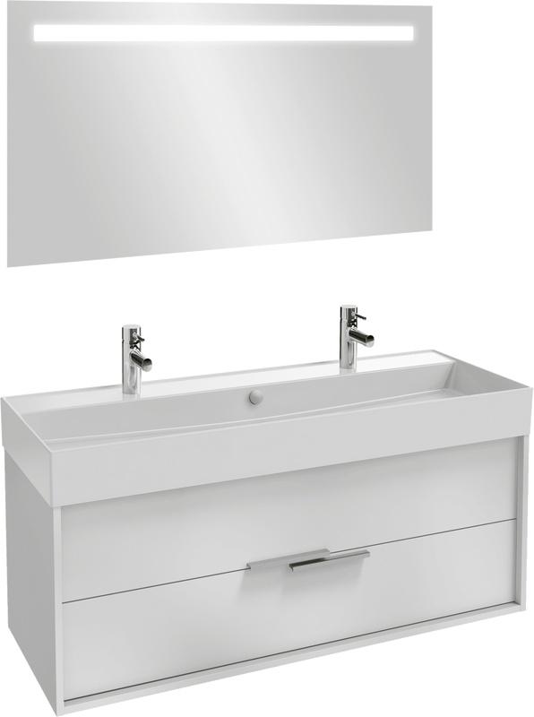 Мебель для ванной комнаты Jacob Delafon Vivienne 120 белая блестящая, раковина белая