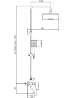 Душевая стойка Bronze de Luxe Element EL77CB хром, черный