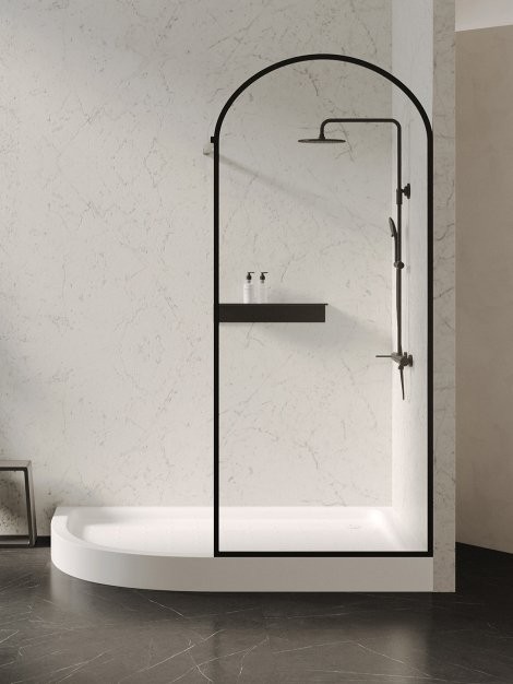 Поддон для душа Abber AD3E129 R 120х90 см, асимметричный, белый