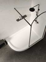 Поддон для душа Abber AD3E129 R 120х90 см, асимметричный, белый