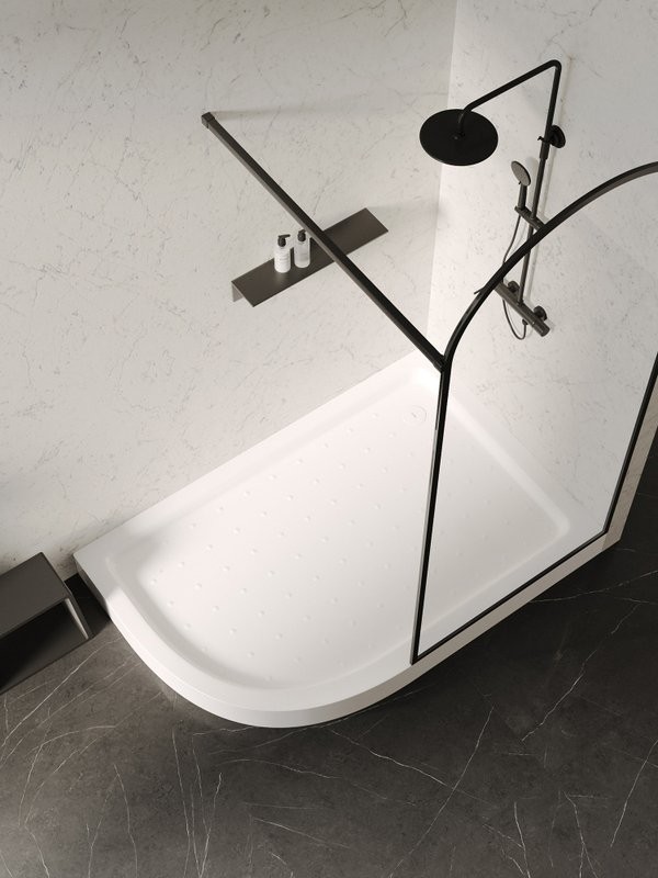 Поддон для душа Abber AD3E129 R 120х90 см, асимметричный, белый