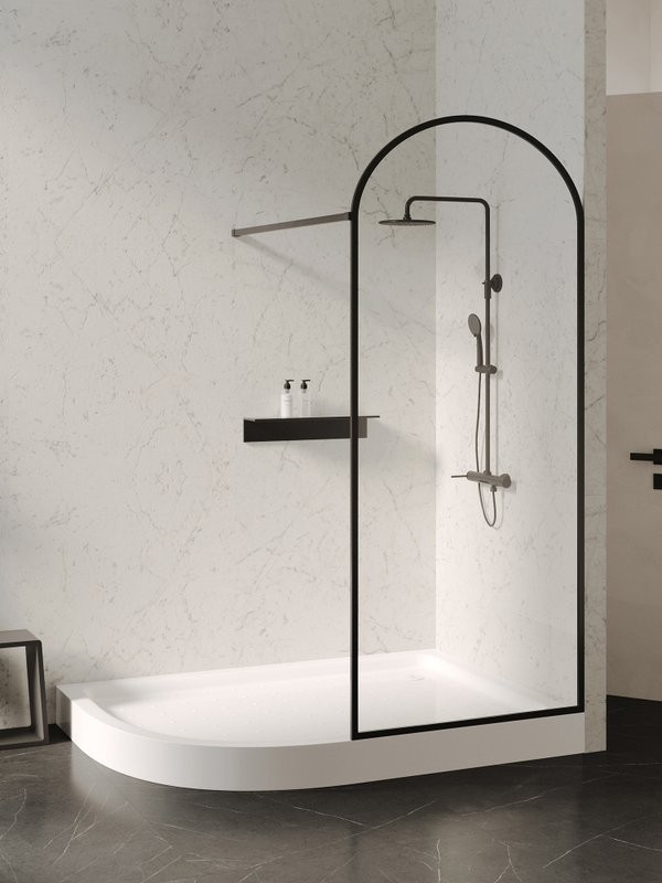 Поддон для душа Abber AD3E129 R 120х90 см, асимметричный, белый