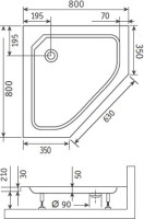 Поддон для душа RGW Style TR 80x80 с сифоном