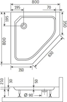 Поддон для душа RGW Style TR 80x80 с сифоном Поддон для душа RGW Style TR 80x80 с сифоном