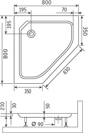 Поддон для душа RGW Style TR 80x80 с сифоном