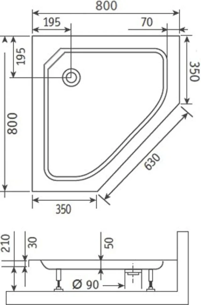 Поддон для душа RGW Style TR 80x80 с сифоном