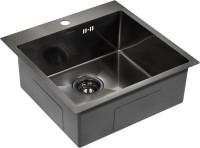Комплект Мойка Paulmark Kroner PM215151-GM вороненая сталь + Измельчитель Bone Crusher BC 910-SL-Slim Line