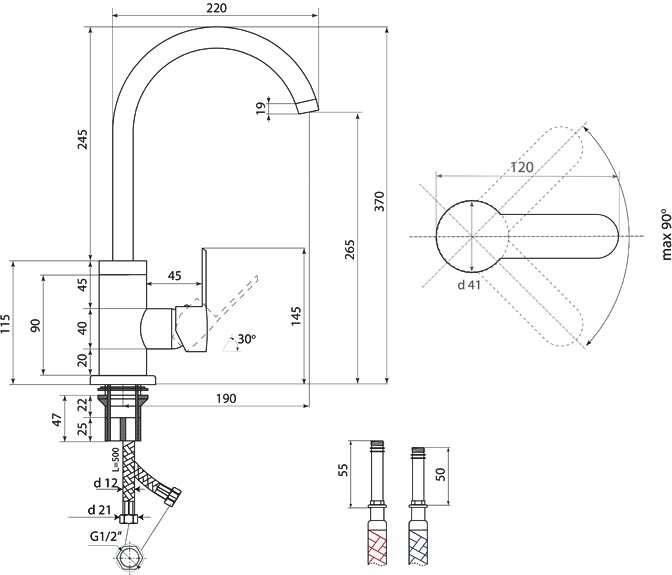 Смеситель для кухни Славен Коттедж Ф СЛ-ОД-Ф22