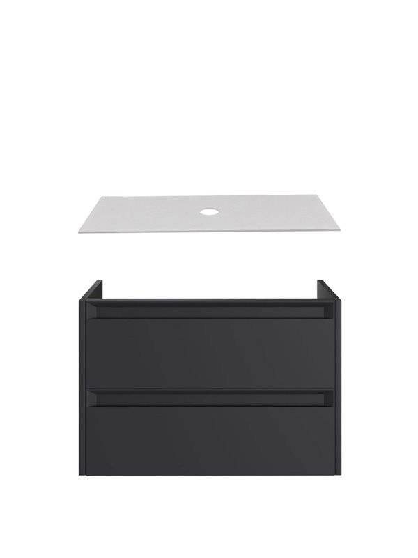 Тумба под раковину со столешницей Allen Brau Fantasy 2.0 80 матовый антрацит, столешница бежевая