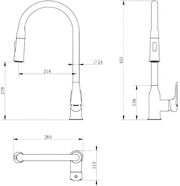 Смеситель для кухни Haiba HB73816 хром