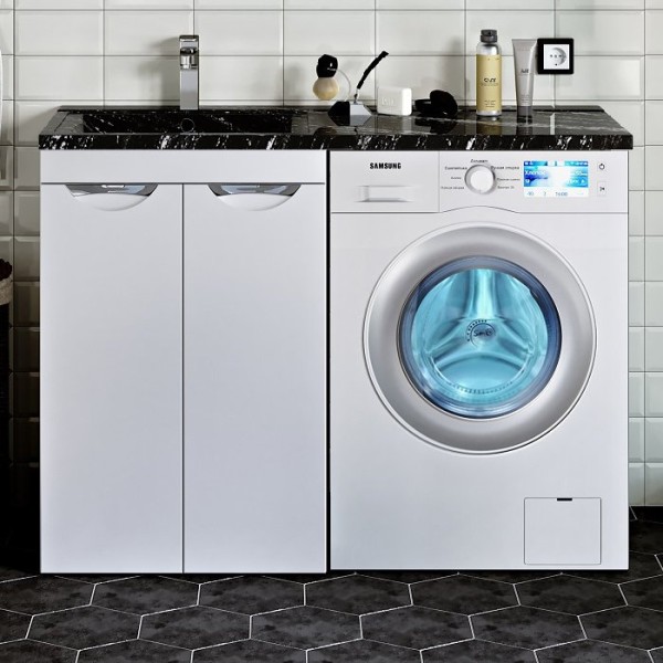 Тумба под раковину Runo Лира 60, под стиральную машину