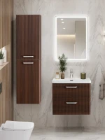Тумба с раковиной BelBagno Due 50 ручки хром полированный, noce
