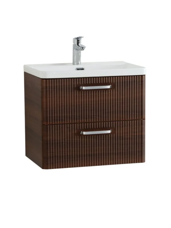 Тумба с раковиной BelBagno Due 50 ручки хром полированный, noce