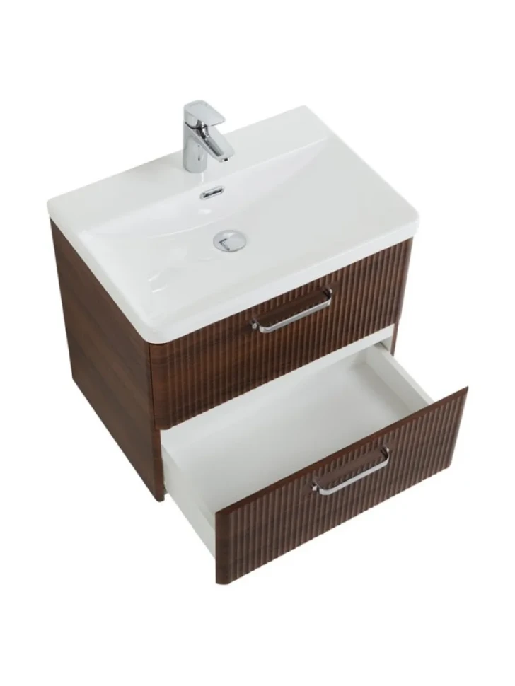 Тумба с раковиной BelBagno Due 50 ручки хром полированный, noce