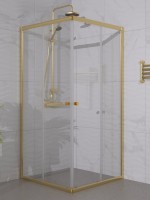 Душевой уголок Triton Вента -Голд 90х90, профиль золото, стекло прозрачное
