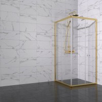 Душевой уголок Triton Вента -Голд 90х90, профиль золото, стекло прозрачное