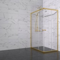 Душевой уголок Triton Вента -Голд 90х90, профиль золото, стекло прозрачное