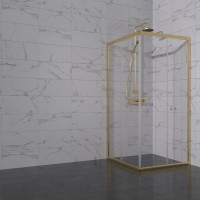 Душевой уголок Triton Вента -Голд 90х90, профиль золото, стекло прозрачное