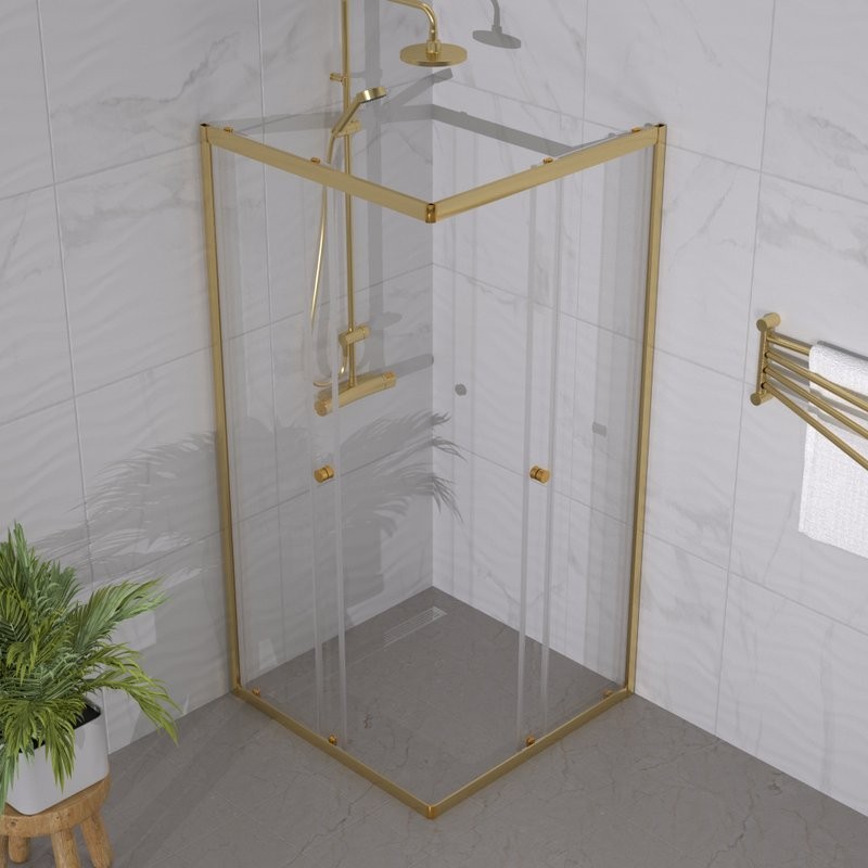 Душевой уголок Triton Вента -Голд 90х90, профиль золото, стекло прозрачное