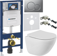 Комплект Унитаз подвесной BelBagno Amanda BB051CHR безободковый + Крышка BB2031SC с микролифтом, петли хром + Инсталляция Geberit Duofix UP 320 111.300.00.5 + Кнопка Sigma 01 115.770.JQ.5 лакированная, матовый хром + Крепления 111.815.00.1 к стене + Звуко