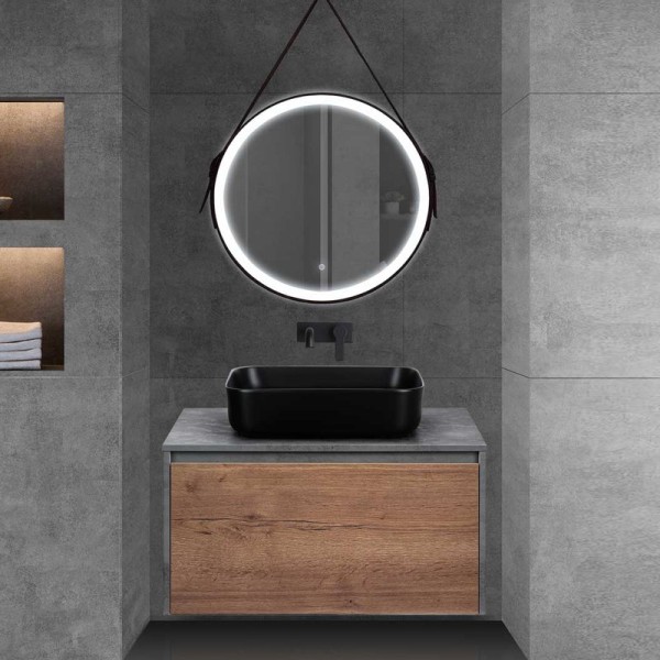 Мебель для ванной комнаты Vincea Mesa 80 дуб табак, бетон