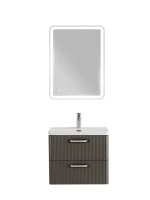 Мебель для ванной комнаты BelBagno Due 60 ручки хром полированный, оружейная сталь