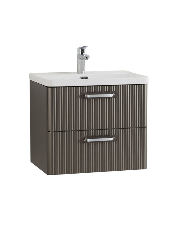 Мебель для ванной комнаты BelBagno Due 60 ручки хром полированный, оружейная сталь