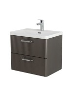 Мебель для ванной комнаты BelBagno Due 60 ручки хром полированный, оружейная сталь