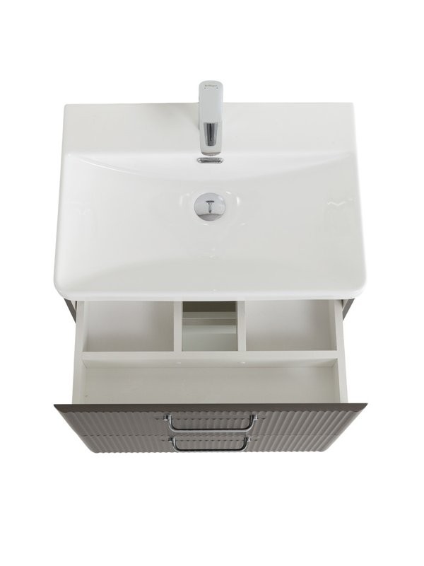 Мебель для ванной комнаты BelBagno Due 60 ручки хром полированный, оружейная сталь