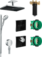 Душевой комплект Hansgrohe Rainmaker Select 460 (3 jet) 24006600 + 26626000 + 27506000 + 15735600 + 15736600