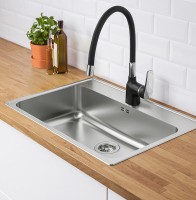 Смеситель для кухни Frap F4453-04 с гибким изливом, черный