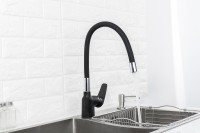 Смеситель для кухни Frap F4453-04 с гибким изливом, черный