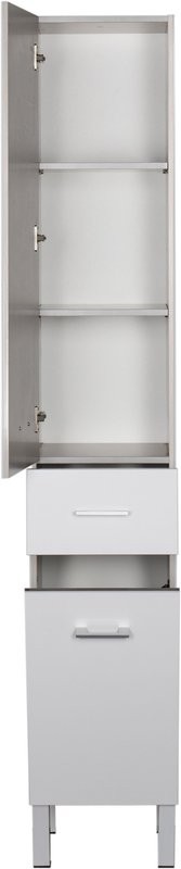 Шкаф пенал для ванной Aquanet Верона 35 L, c бельевой корзиной, белый