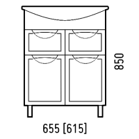 Тумба с раковиной Corozo Монро Z2 65 белая