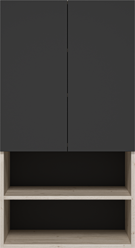 Шкаф Misty Поло 60 над стиральной машиной, дуб галифакс белый, антрацит