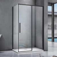Душевой уголок Good Door Idea WTW+SP 120х80 см, профиль черный + очиститель для стекол