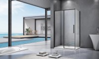 Душевой уголок Good Door Idea WTW+SP 120х80 см, профиль черный + очиститель для стекол