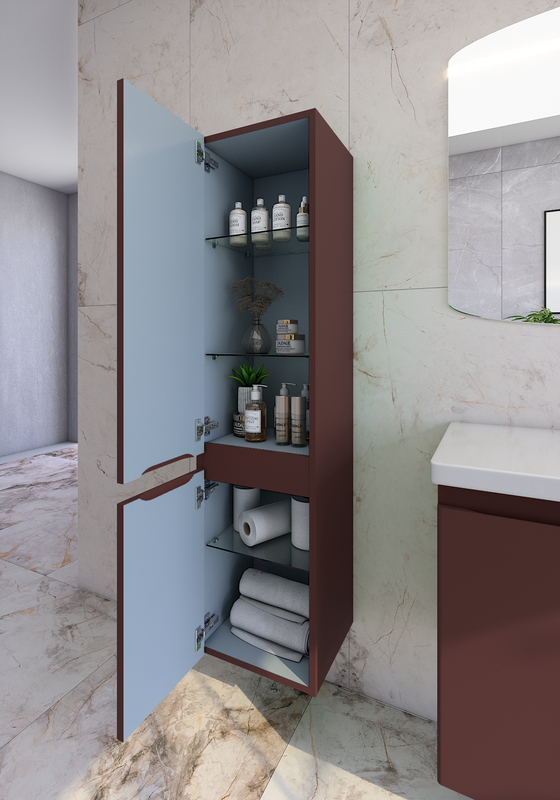 Шкаф-пенал для ванной Caprigo Forte 35 L шоколад