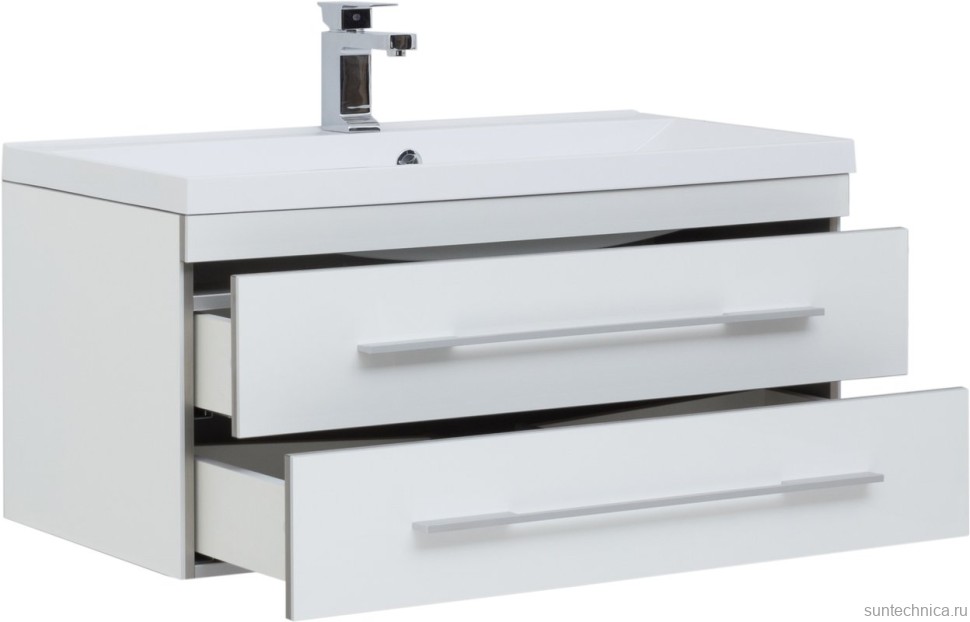 Тумба с раковиной Aquanet Верона 90 подвесная белая