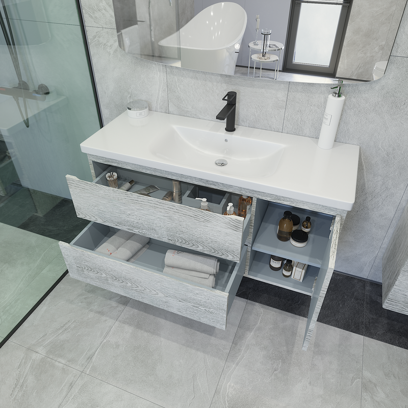 Тумба с раковиной Caprigo Forte 120 R подвесная, белый клен