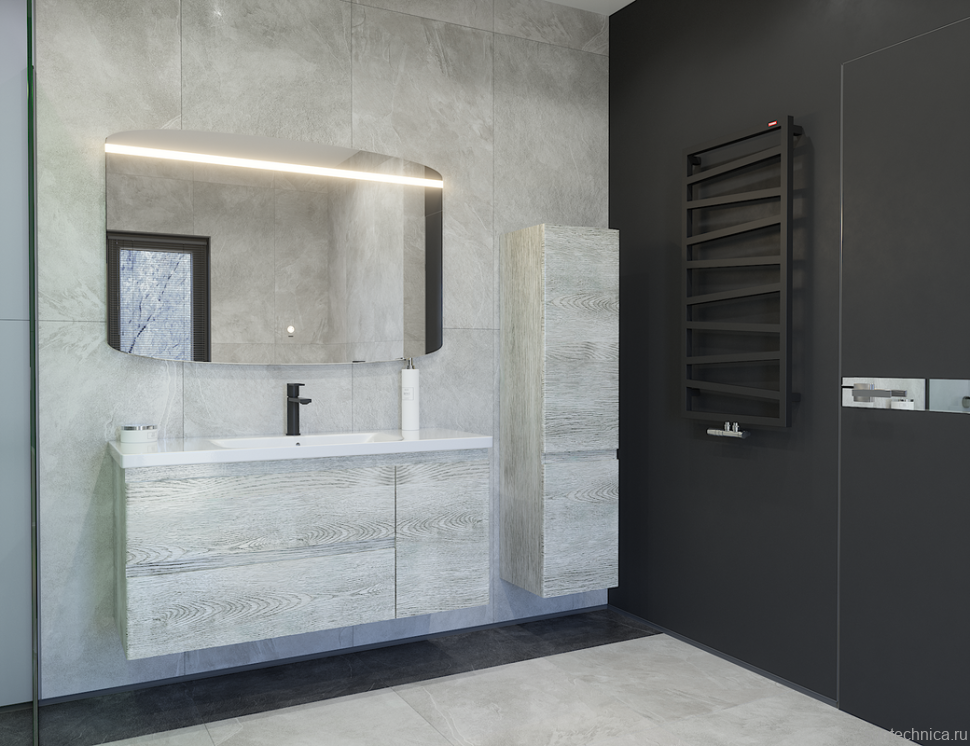 Тумба с раковиной Caprigo Forte 120 R подвесная, белый клен