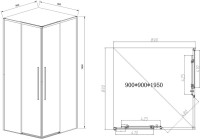 Душевой уголок Vincea Slim-N VSS-4SN900CL 90x90, профиль хром