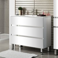 Тумба с раковиной Sanvit Кубэ -3 60 белый глянец