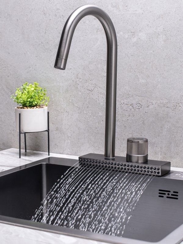 Смеситель для кухни РМС SUS130PVD-017F графит