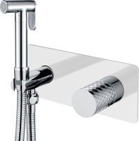Гигиенический душ Boheme Stick 127-WCR со смесителем, С ВНУТРЕННЕЙ ЧАСТЬЮ, white, diamond chrome