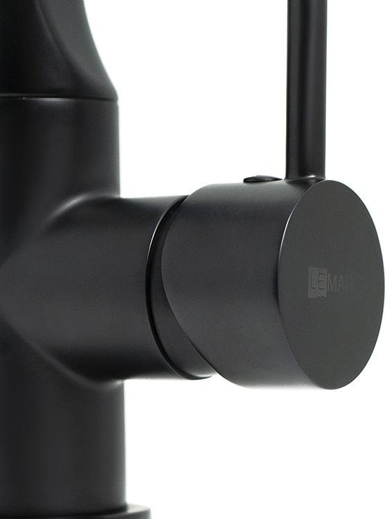 Смеситель для кухни Lemark Soul LM6007BL с гибким изливом, черный