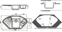 Комплект Мойка GranFest Corner C-1040 E топаз + Смеситель MEGA Mega
