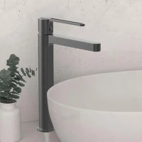 Смеситель для раковины Vincea Rondo VBF-1R2GM вороненая сталь Смеситель для раковины Vincea Rondo VBF-1R2GM вороненая сталь