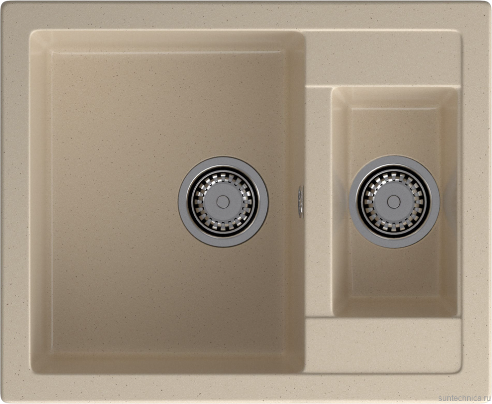 Комплект Мойка GranFest Quadro Q-610K кашемир + Смеситель MEGA Ege MG-PL10 хром